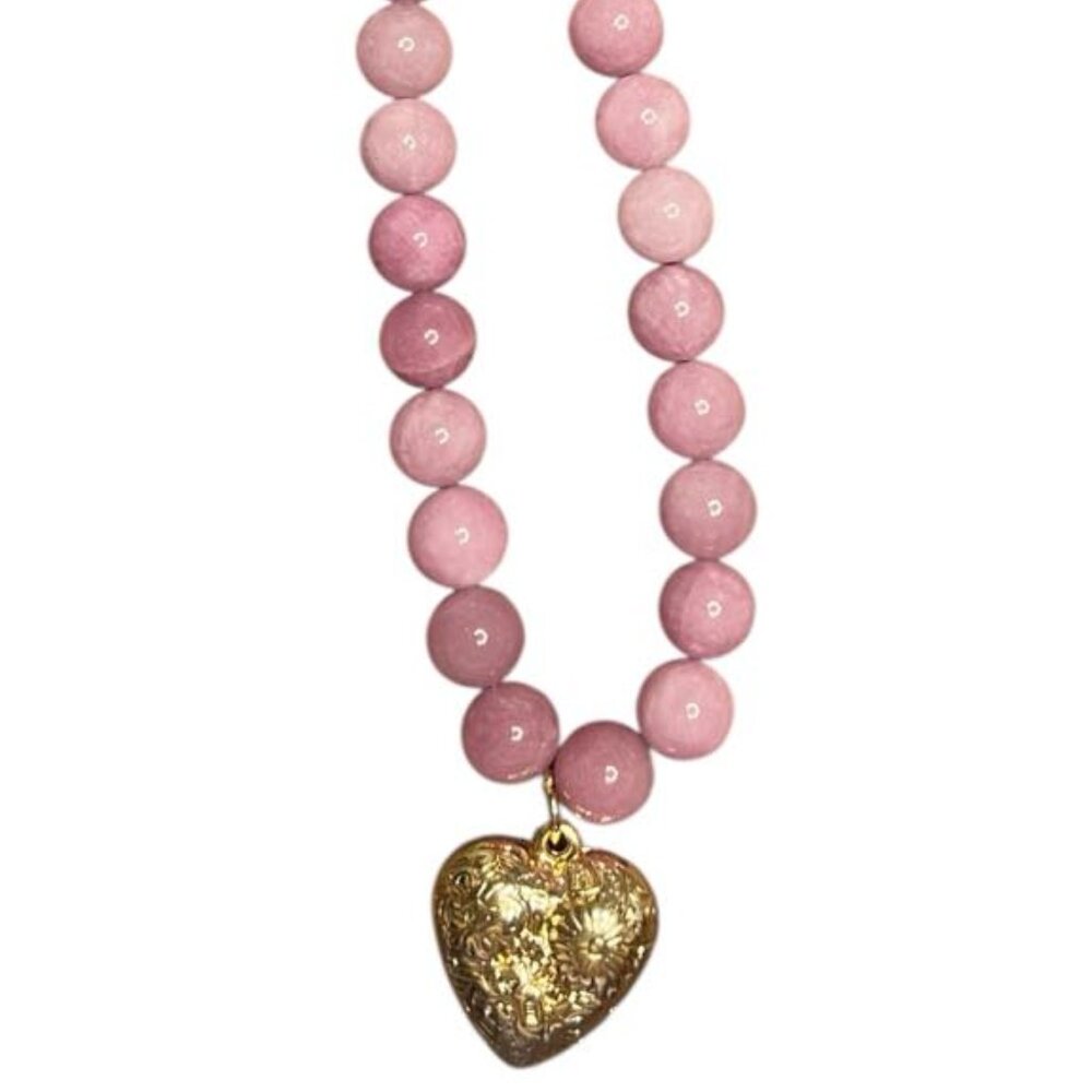 Stunning Pink Glass Bead Necklace